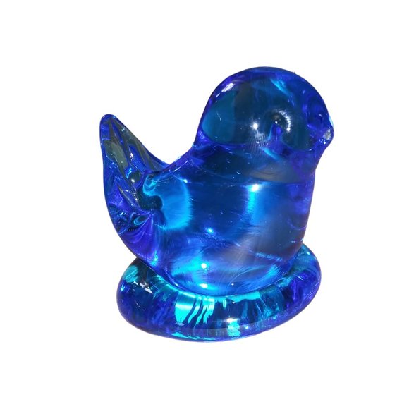 Bluebird of Happiness Paperweight Leo Ward 1992 Bluebird Glass Figurine - Picture 5 of 8
